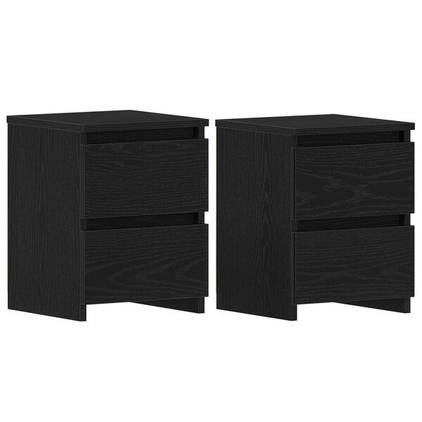 Tables de chevet vidaXL avec tiroirs 2 Pièces Chêne noir 30x30x40 cm