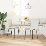 vidaXL Chaises à manger lot de 2 Crème Velours