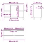 vidaXL Meuble sous-évier Chêne noir 80x33x60 cm Bois d'ingénierie