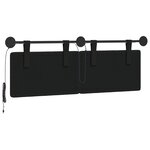 vidaXL Tête de lit suspendue Avec lumière LED Noir Simili cuir
