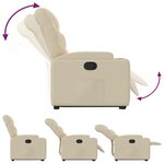vidaXL Fauteuil inclinable Crème Tissu