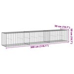 vidaXL Panier gabion avec couvercle 300x50x50 cm fer galvanisé