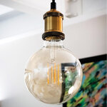 Ampoule led globe (g125) / vintage au verre ambré  culot e27  3 8w cons. (30w eq.)  350 lumens  lumière blanc chaud