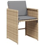 vidaXL Ensemble de salle à manger de jardin 5 pièces avec coussins Beige Poly Rattan