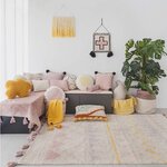 Tapis coton motif indien - beige rose - 120x160