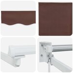 vidaXL Store rétractable manuel avec LEDs Marron et blanc 2 5 x 2 m