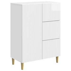 vidaXL Buffet Blanc brillant 66 x 34 5 x 90 cm Bois d'ingénierie
