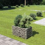 vidaXL Lit surélevé à gabion Acier galvanisé 90x50x50 cm