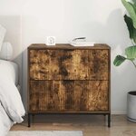 vidaXL Table de chevet Chêne fumé 63 5 x 36 x 61 cm Bois d'ingénierie