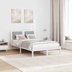 vidaXL Cadre de lit Gris clair 120 x 190 cm Pin massif