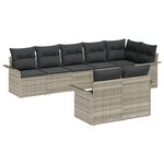 Ensemble de Canapé de Jardin de 8 pièces vidaXL avec Coussins Gris Clair en Rattan Poly