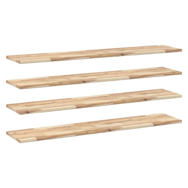 vidaXL Étagères flottantes 4 Pièces 160x30x2 cm acacia massif non traité