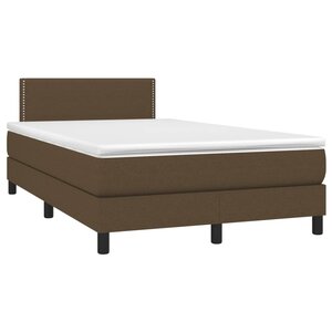 vidaXL Sommier à lattes de lit et matelas marron foncé 120x190cm tissu