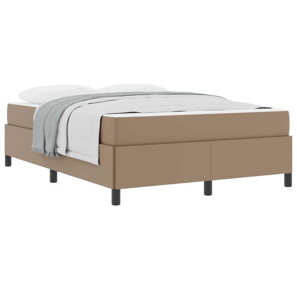 vidaXL Cadre de lit avec matelas Cappuccino 160 x 200 cm tissu