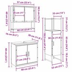 vidaXL Ensemble de mobilier de salle de bain avec porte 3 Pièces Marron