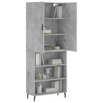 vidaXL Buffet haut Gris béton 69 5x34x180 cm Bois d'ingénierie