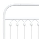 vidaXL Cadre de lit métal sans matelas avec tête de lit blanc 90x190cm