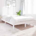 vidaXL Cadre de lit Blanc 150x200 cm Bois de pin massif Très grand