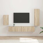 vidaXL Ensemble meuble TV 4 Pièces Chêne Sonoma Bois d'ingénierie
