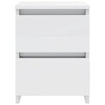 vidaXL Tables de chevet 2 Pièces Blanc brillant Bois d’ingénierie