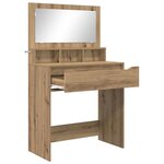 vidaXL Tables de maquillage pour chambre avec tiroir Chêne artisanal
