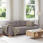 vidaXL Sofa 3 places avec coussin Taupe tissu