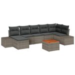 vidaXL Ensemble de canapé de jardin 8 Pièces Gris