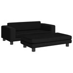 vidaXL Canapé avec repose-pied pour enfants noir 100x50x30 cm velours