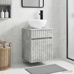 vidaXL Meuble de lavabo mural Gris béton 39 x 35 x 63 cm
