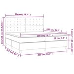 vidaXL Sommier à lattes de lit avec matelas Gris foncé 200x200cm Tissu