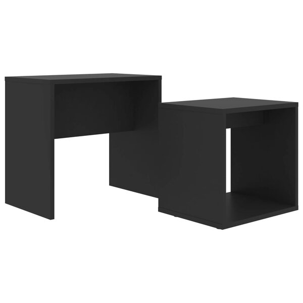 vidaXL Ensemble de table basse Noir 48x30x45 cm Bois d'ingénierie