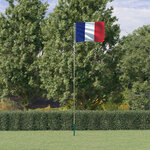 vidaXL Drapeau de la France et mât 5 5 m Aluminium
