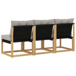 vidaXL 3 Pièce Sofa de milieu extérieur