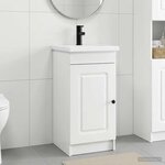 vidaXL Meuble de salle de bain avec évier Blanc 42 x 40 x 84 5 cm