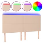 vidaXL Tête de lit à LED Cappuccino 180x5x118/128 cm Similicuir