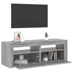 vidaXL Meuble TV avec lumières LED sonoma gris 120x35x40 cm
