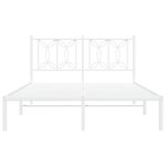 vidaXL Cadre de lit métal sans matelas et tête de lit blanc 140x200 cm