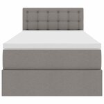 vidaXL Lit avec rangement et matelas avec matelas Taupe 90 x 190 cm