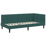 vidaXL Cadre de lit d'angle avec matelas Autre 2 Pièces Vert Velours