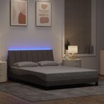 vidaXL Cadre de lit sans matelas taupe 140x200 cm tissu