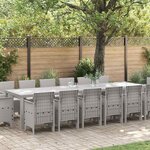 vidaXL Ensemble de salle à manger pour jardin 15 Pièces Gris clair