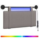 vidaXL Tête de lit suspendue Avec lumière LED Taupe Tissu