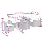 vidaXL Salon de jardin avec coussins 7 Pièces beige résine tressée