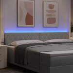 vidaXL Tête de Lit LED Argyle Gris clair 100 cm Velours