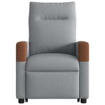vidaXL Fauteuil inclinable de massage électrique Gris clair Tissu