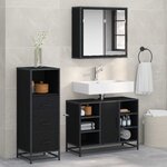 vidaXL Ensemble de mobilier de salle de bain 3 Pièces Chêne noir