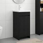 vidaXL Meuble de salle de bain avec évier Chêne noir 42 x 40 x 84 5 cm