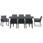 vidaXL Ensemble de salle à manger pour jardin 9 Pièces Noir Poly rotin