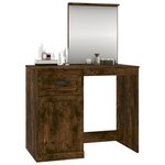 vidaXL Coiffeuse et miroir chêne fumé 90x50x132 5 cm bois d'ingénierie