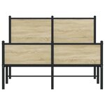 vidaXL Cadre de lit en métal sans matelas chêne sonoma 120x200 cm